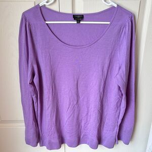 Talbots Lavender 100% merino wool Long Sleeve Pearl button sweater womens 1X NWT